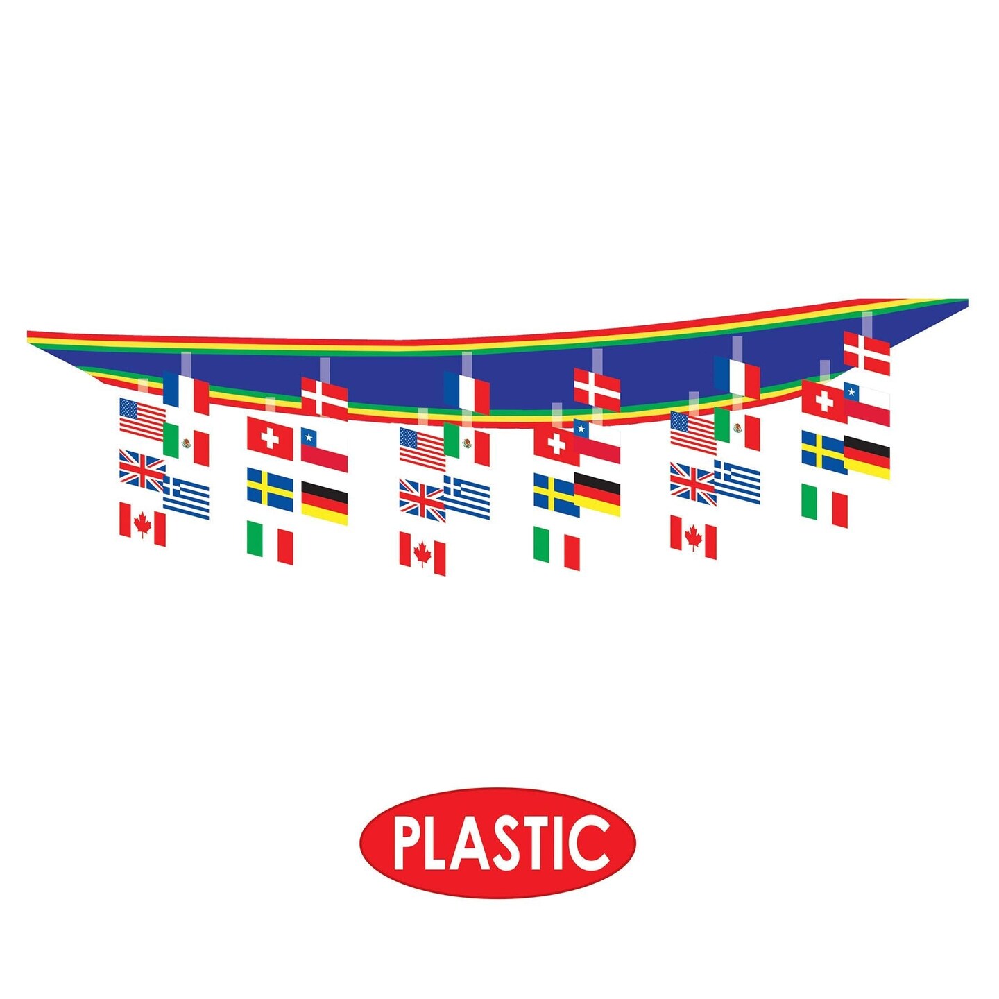 6 Pack Beistle International Flag Ceiling Party Decor