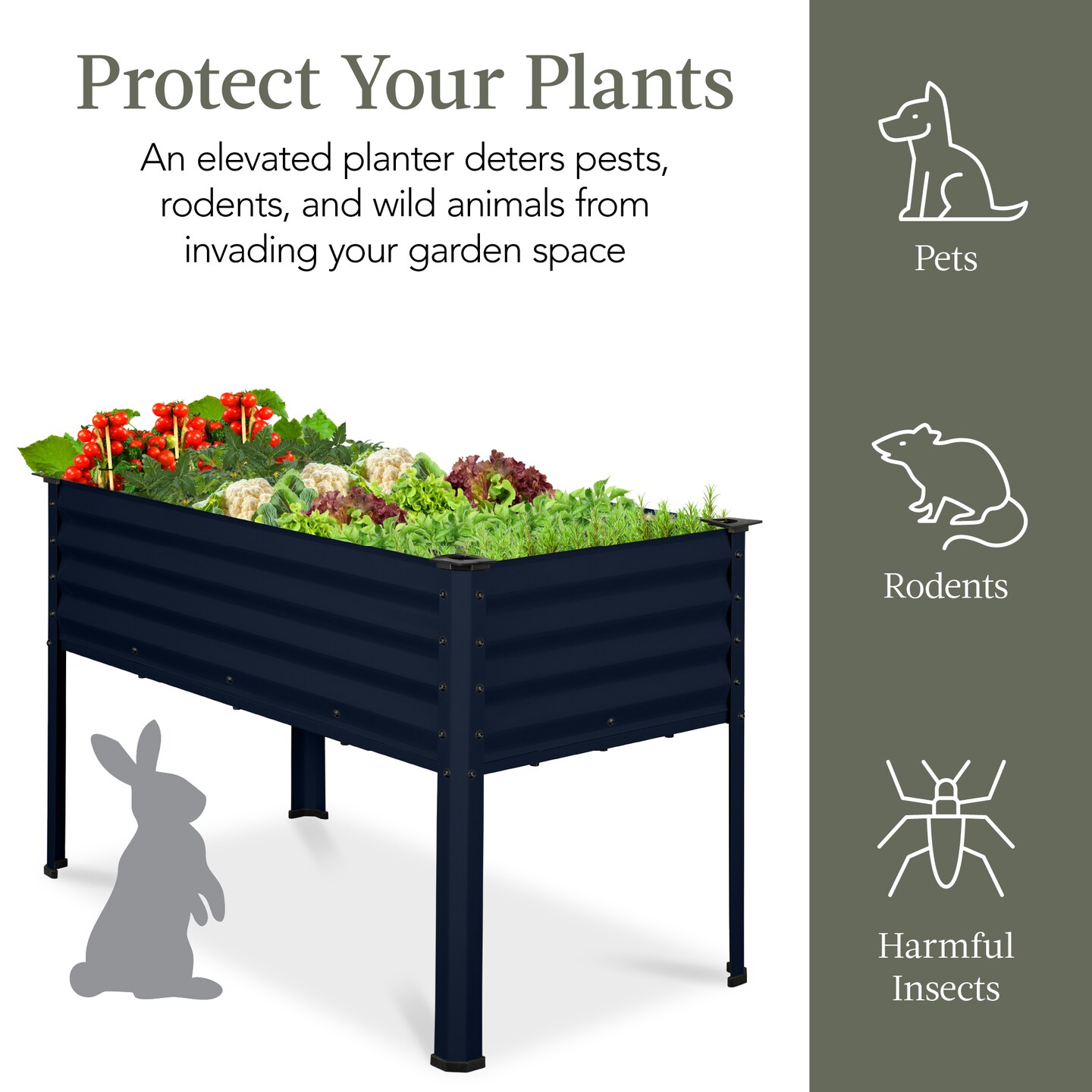Best Choice Products 48x24x30in Elevated Galvanized Metal Garden Bed w/ Corner Protectors