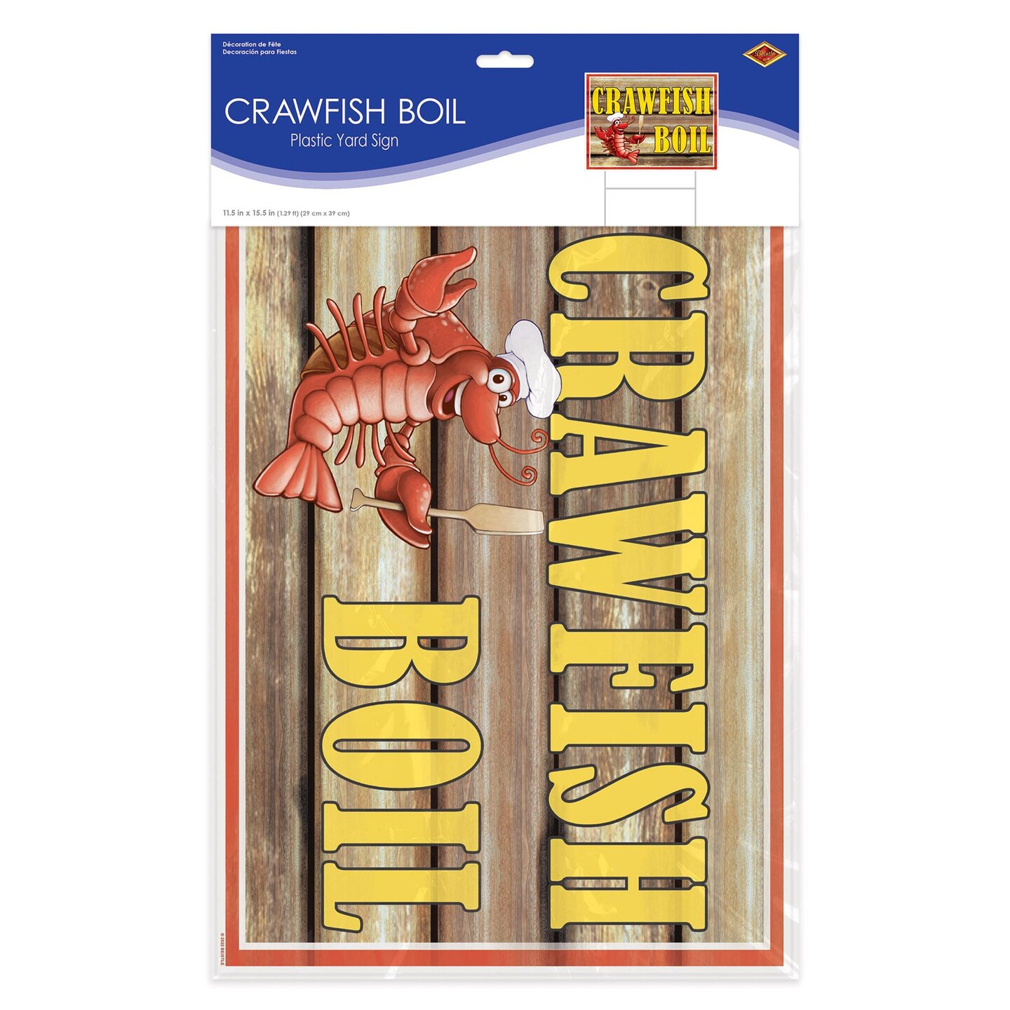 6 Pack Beistle Mardi Gras Plastic Crawfish Boil Yard Sign