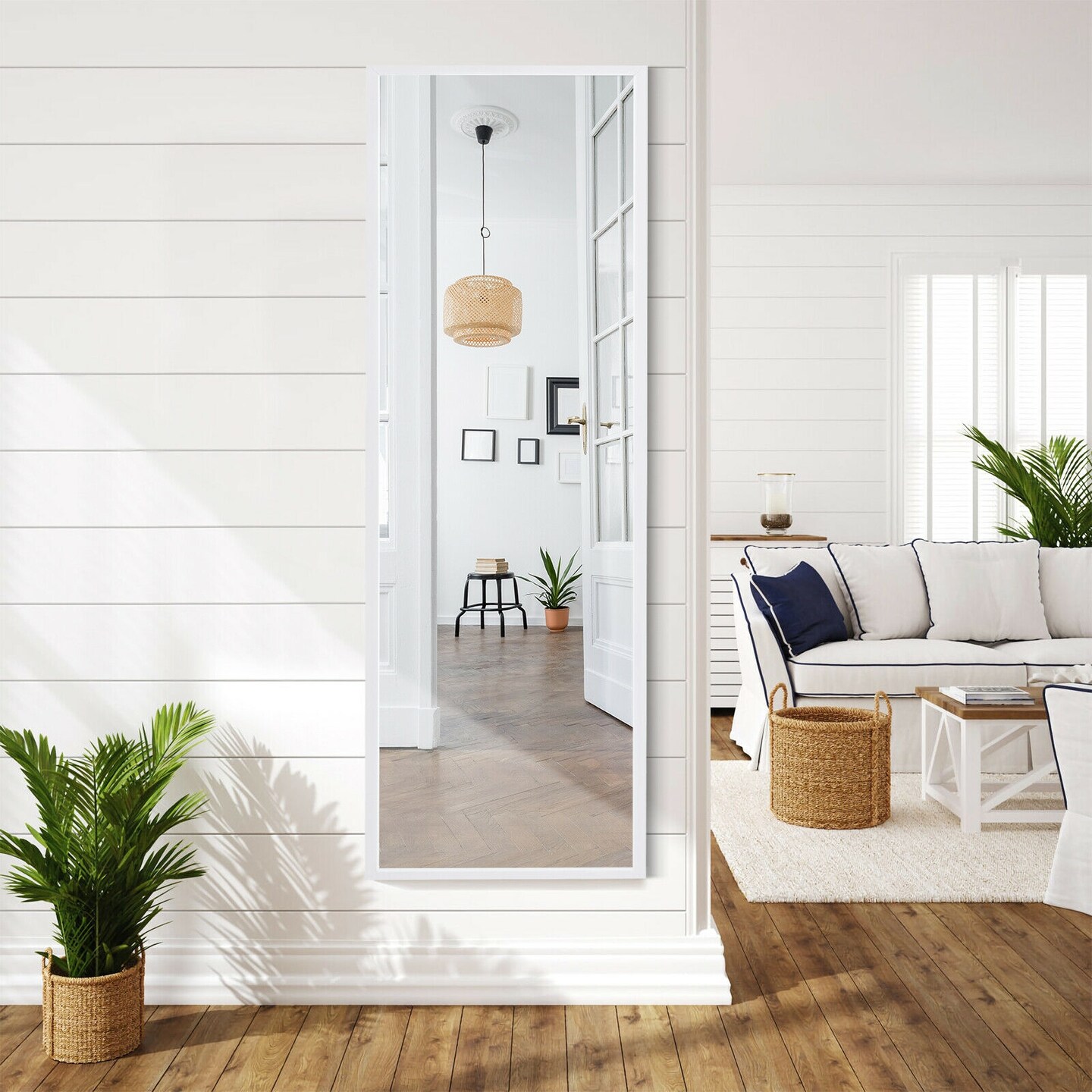 Full Length Metal Door Mirror with Adjustable Hook