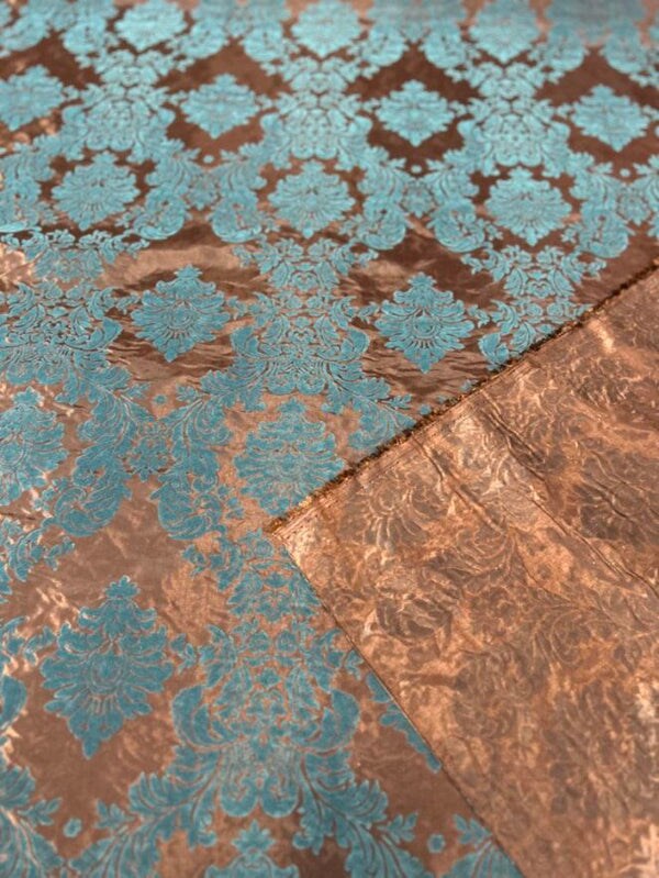 1 Yard Elegant Damask Flocking Taffeta Fabric for Decor & Events