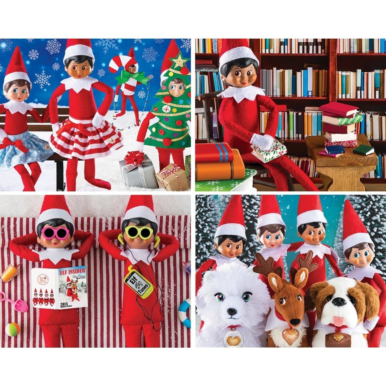 Elf On The Shelf 4-Pack Jigsaw Puzzles 100 Pieces Kids Fun Holiday Activity