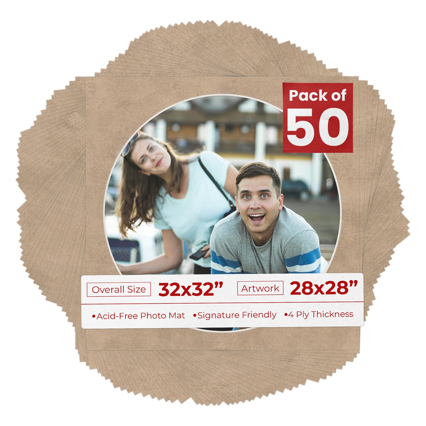 Earthen Taupe Mat Board for 32x32 Frames - Circle Opening for 28x28 ...