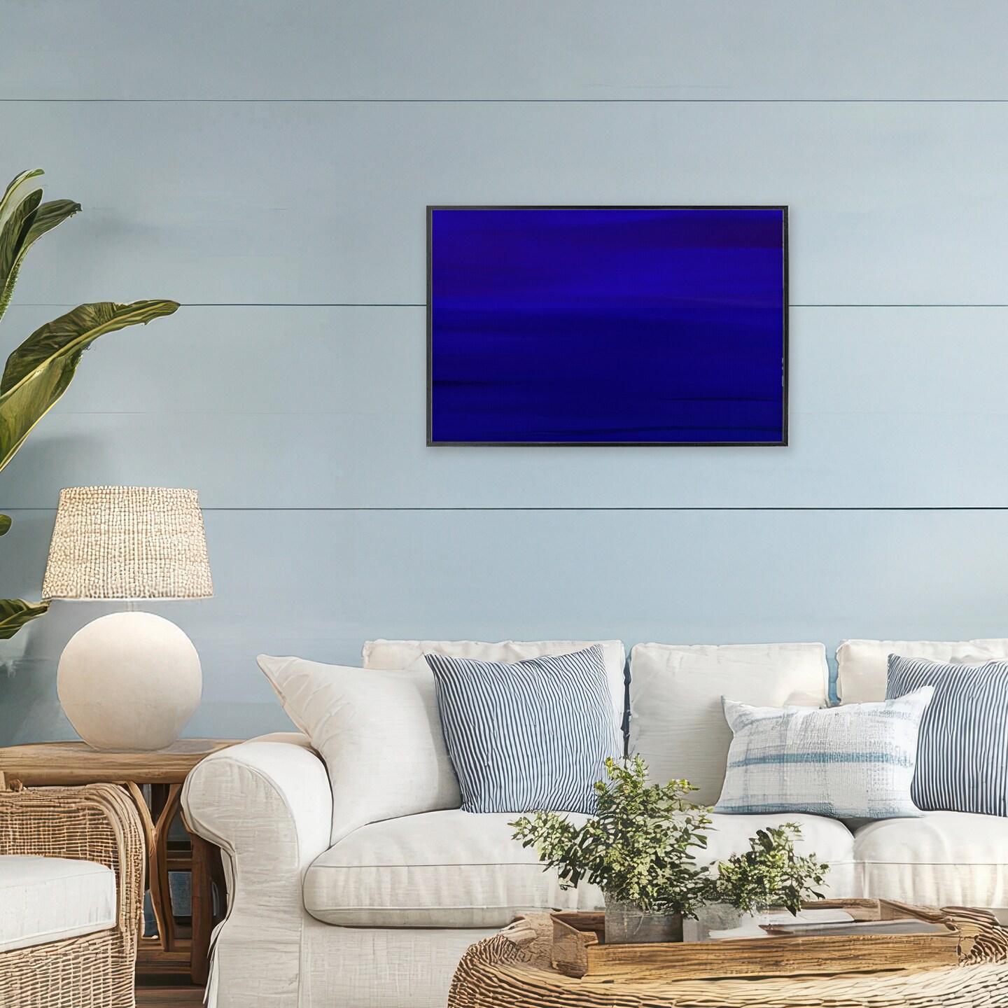 Stupell Industries Deep Blue Abstract Framed Giclee, design by Atelier Posters