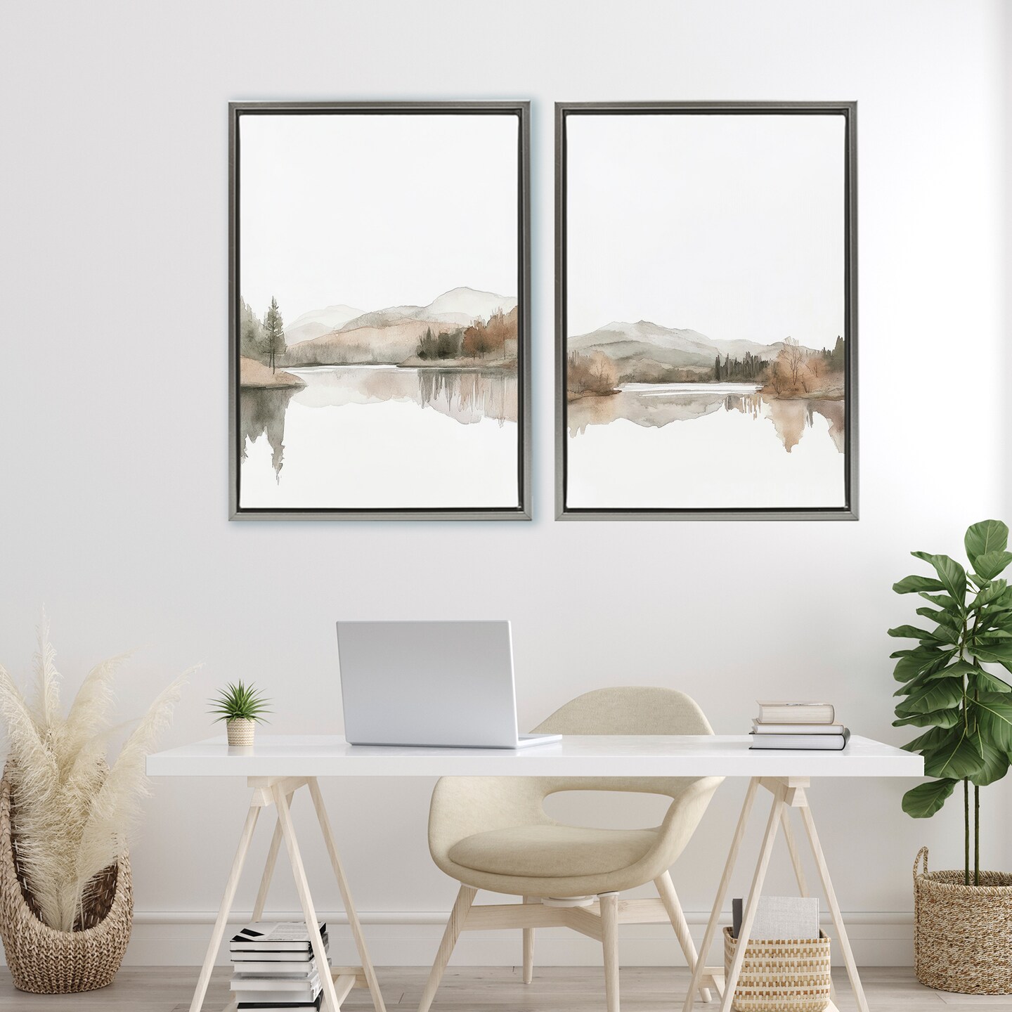 Stupell Industries Softly Flowing Landscape 2pc Floating Frame Set, design by Mona Grace