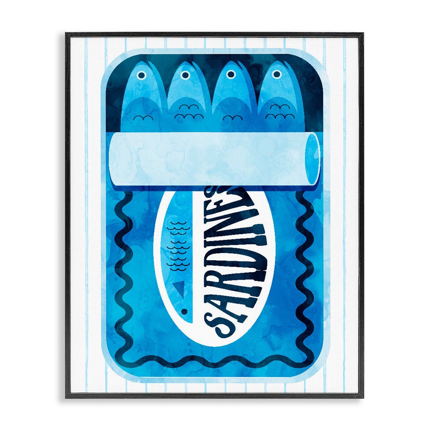 Stupell Industries Blue Canned Sardines Framed Giclee, design by Lil' Rue