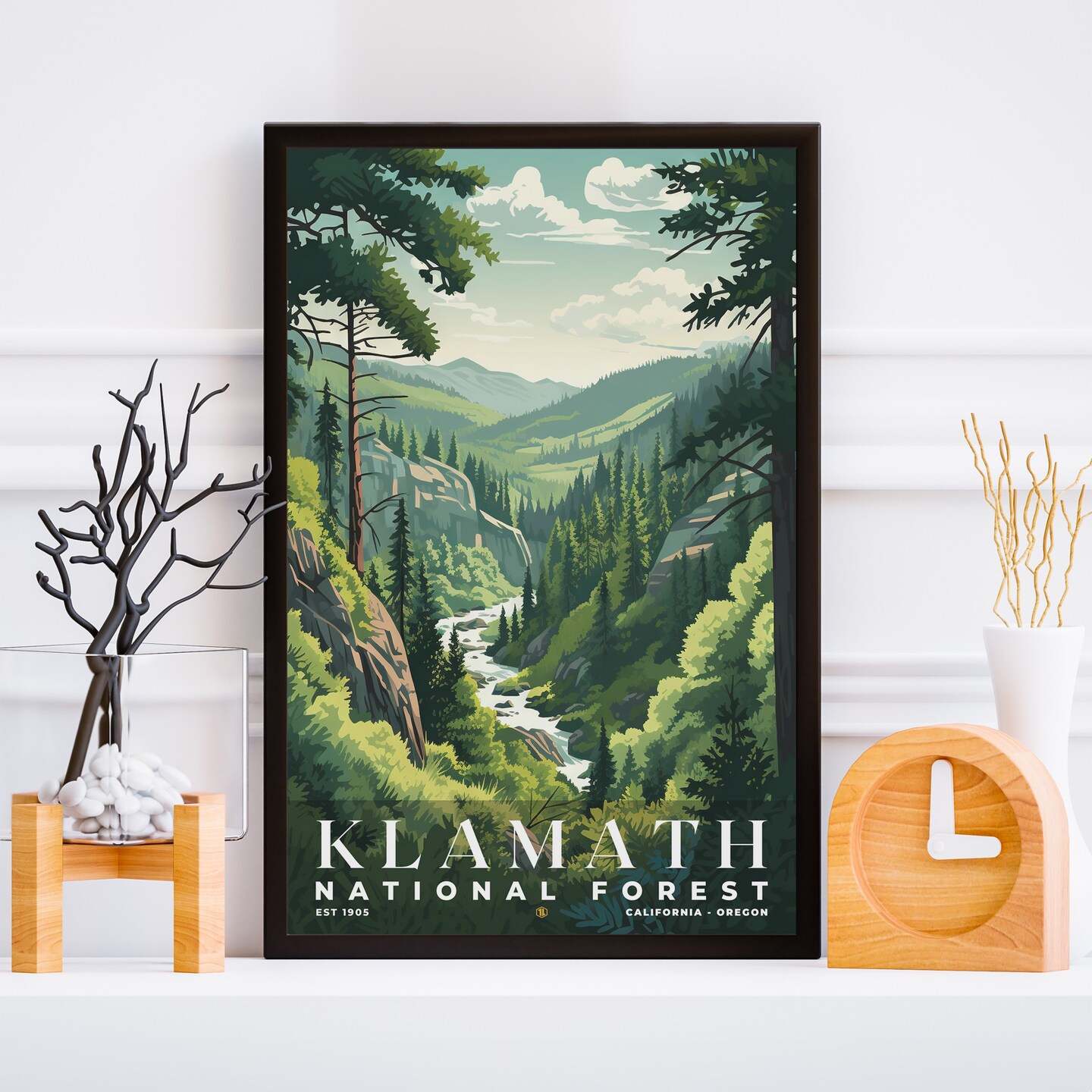 Klamath National Forest Poster, Travel Art, Office Poster, Home