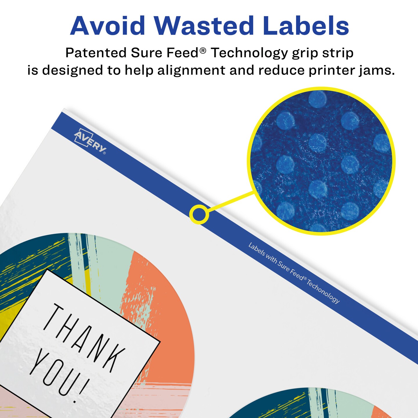 Avery Glossy Clear Round Labels with Sure Feed, 3.5&#x22; diameter