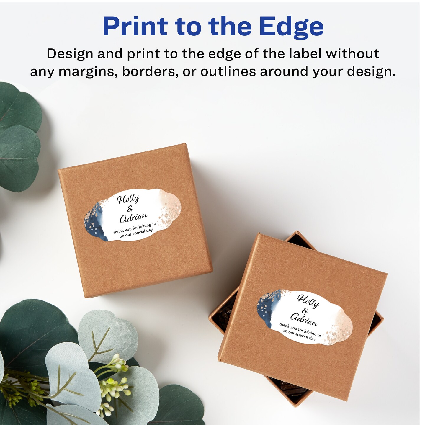 Avery Durable Waterproof Oval Scalloped Labels with Sure Feed, 2&#x22; x 3&#x22;
