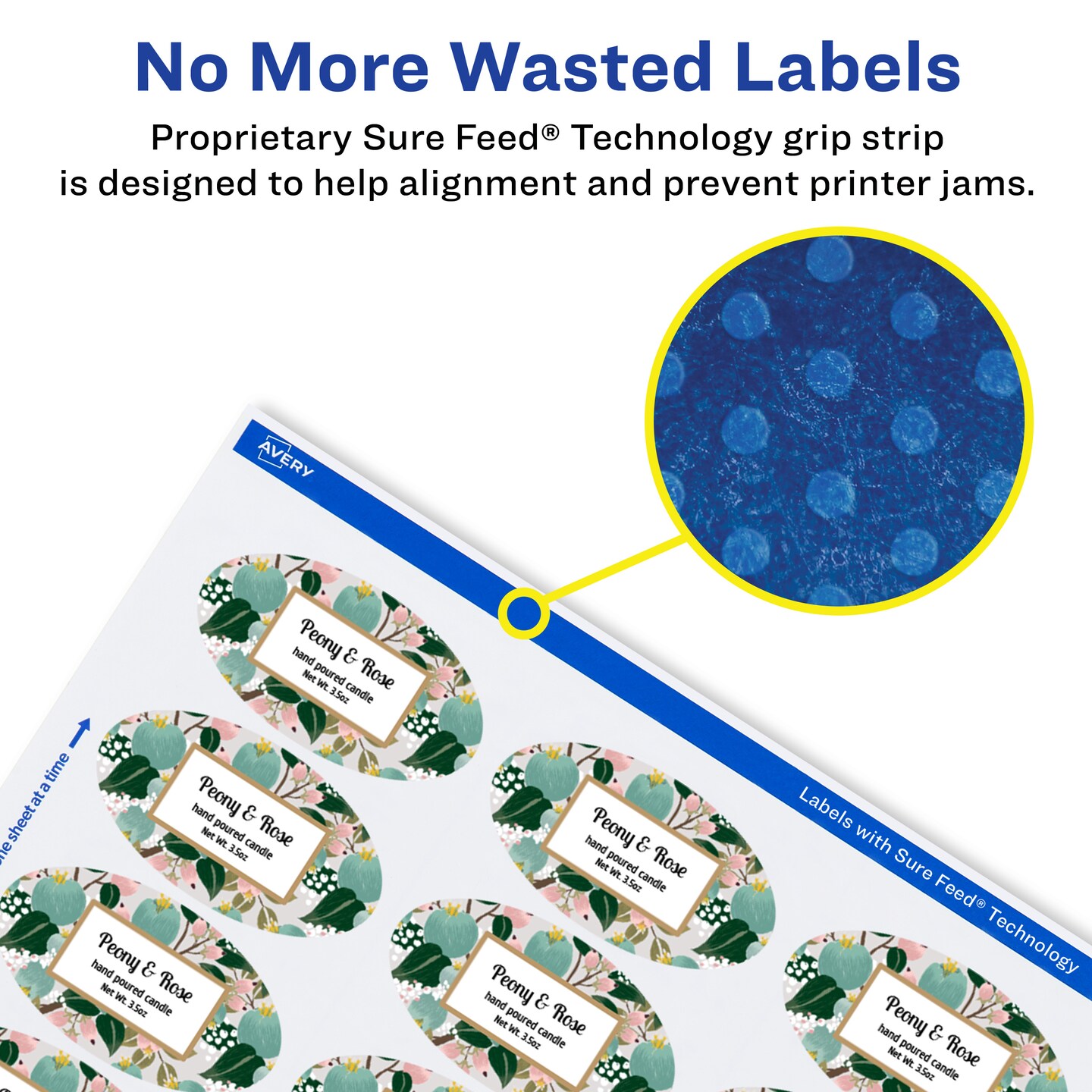 Avery Glossy White Oval Labels with Sure Feed, 1.5&#x22; x 2.5&#x22;