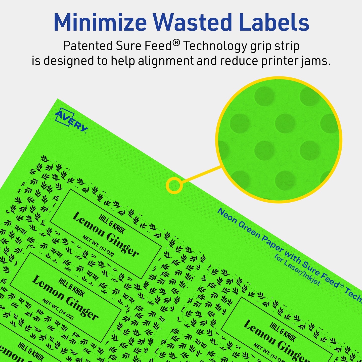 Avery Neon Green Paper Labels, 1.25&#x22; x 3.75&#x22; Rectangle