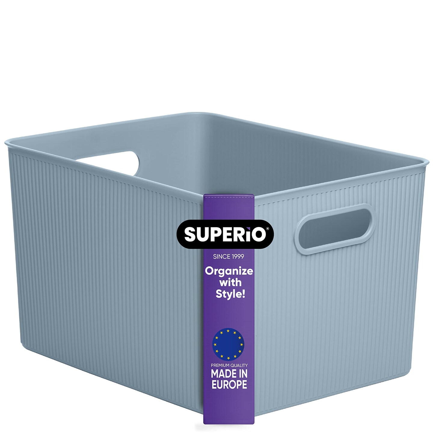 Superio Plastic Storage Container Bins, Organizer Baskets, Boxes for Organizing Closet Shelves Drawer Shelf