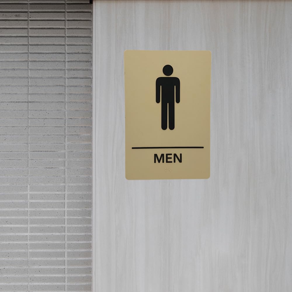 ADA-Compliant Wayfinding Signs – Durable, Non-Glare, Scratch-Resistant & Ready to Install. Featuring Grade 2 Braille & Raised Tactile Text, These Premade Signs Ensure Easy Compliance for Businesses 2 Pack