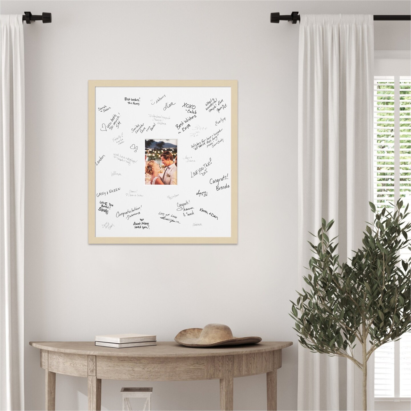 Svelte Signature Mat Picture Frame, Photo Frame Wedding Guest Book Alternative, Autograph Picture Mat for Signature Board, Wedding Celebrations Graduations Support Encouragement or Retirement