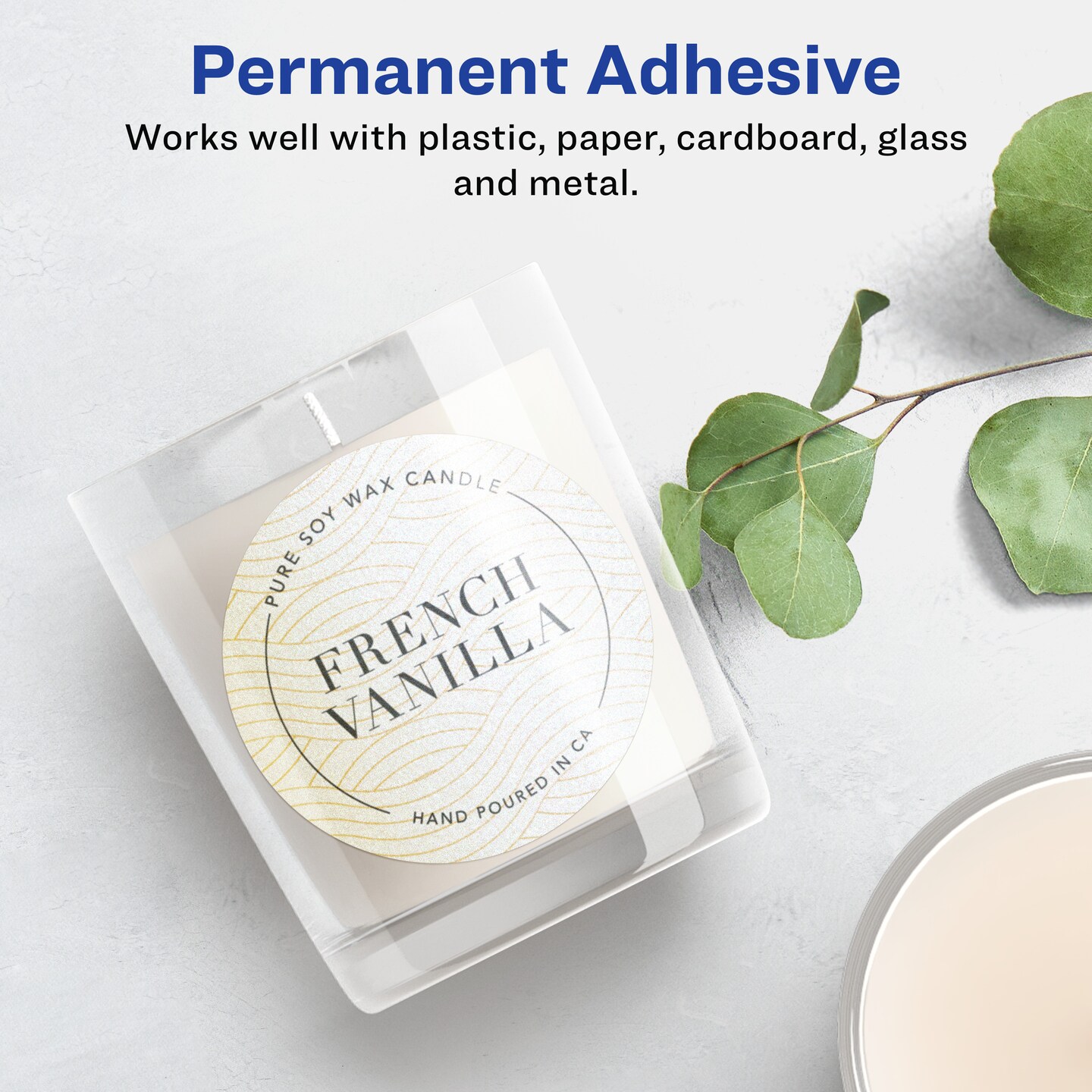 Avery Pearlized Ivory Round Labels with Sure Feed Technology, Print-to-the-Edge, 3.5" diameter