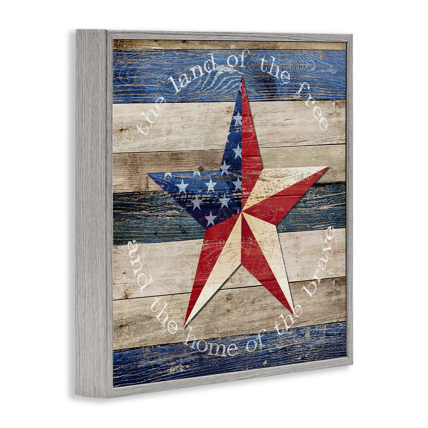 Stupell Industries Patriotic Star & Phrase Framed Giclee By Susan Arnot
