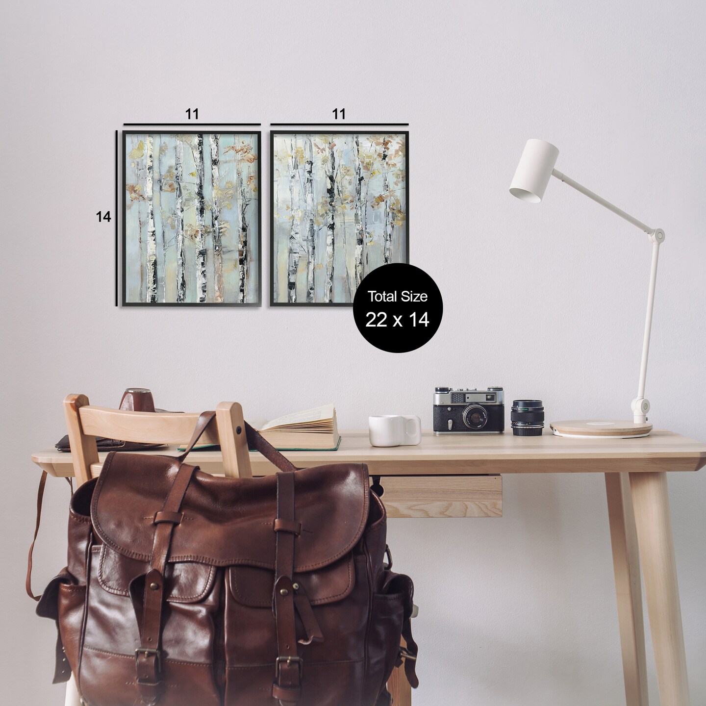 Stupell Industries Autumnal Birch Trees 2pc Framed Giclee Set By Sally Swatland