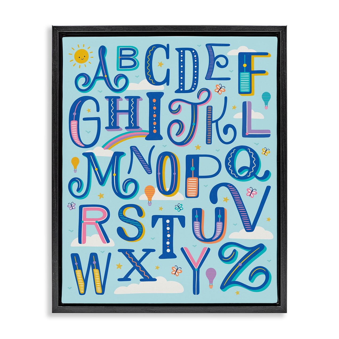 Stupell Industries Alphabet Letters in Sky Floating Frame By Jalynn ...