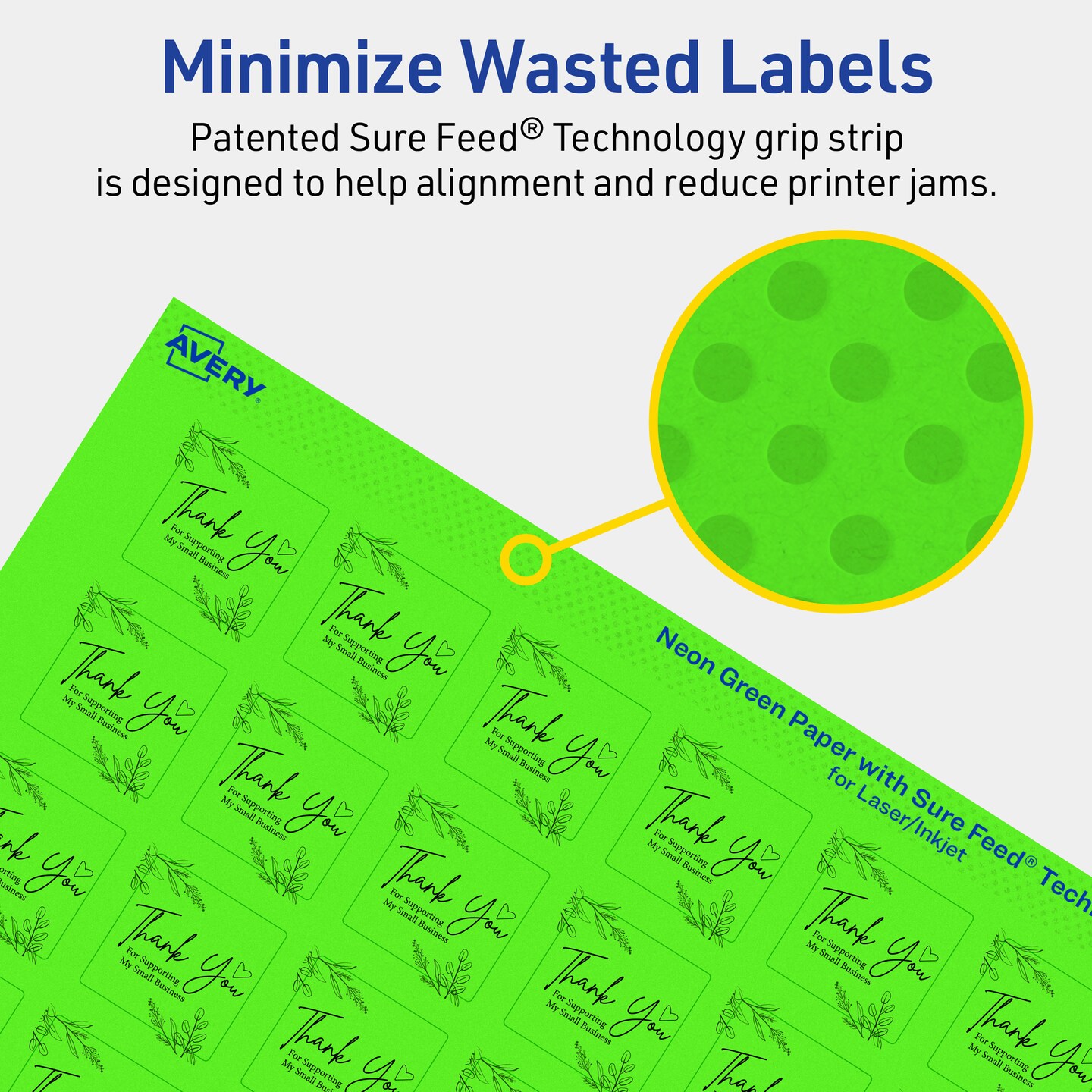 Avery Neon Green Paper Labels, 1&#x22; x 1&#x22; Square