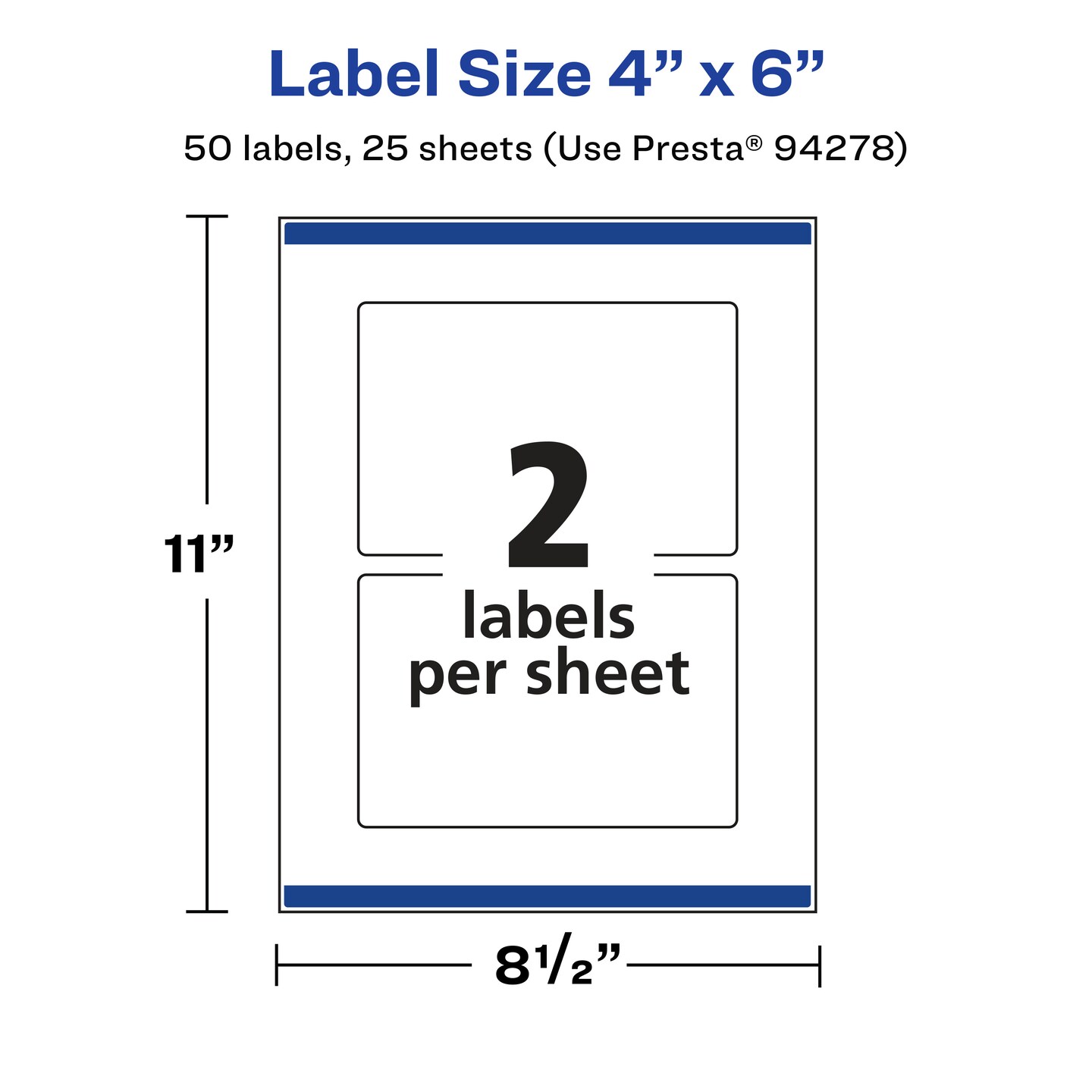 Avery Glossy Clear Rectangle Labels with Sure Feed, 4&#x22; x 6&#x22;