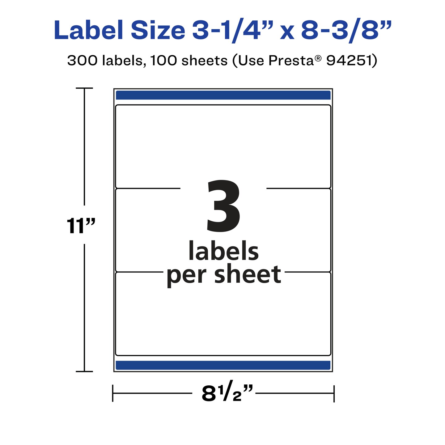 Avery Glossy Clear Rectangle Labels with Sure Feed, 3-1/4&#x22; x 8-3/8&#x22;