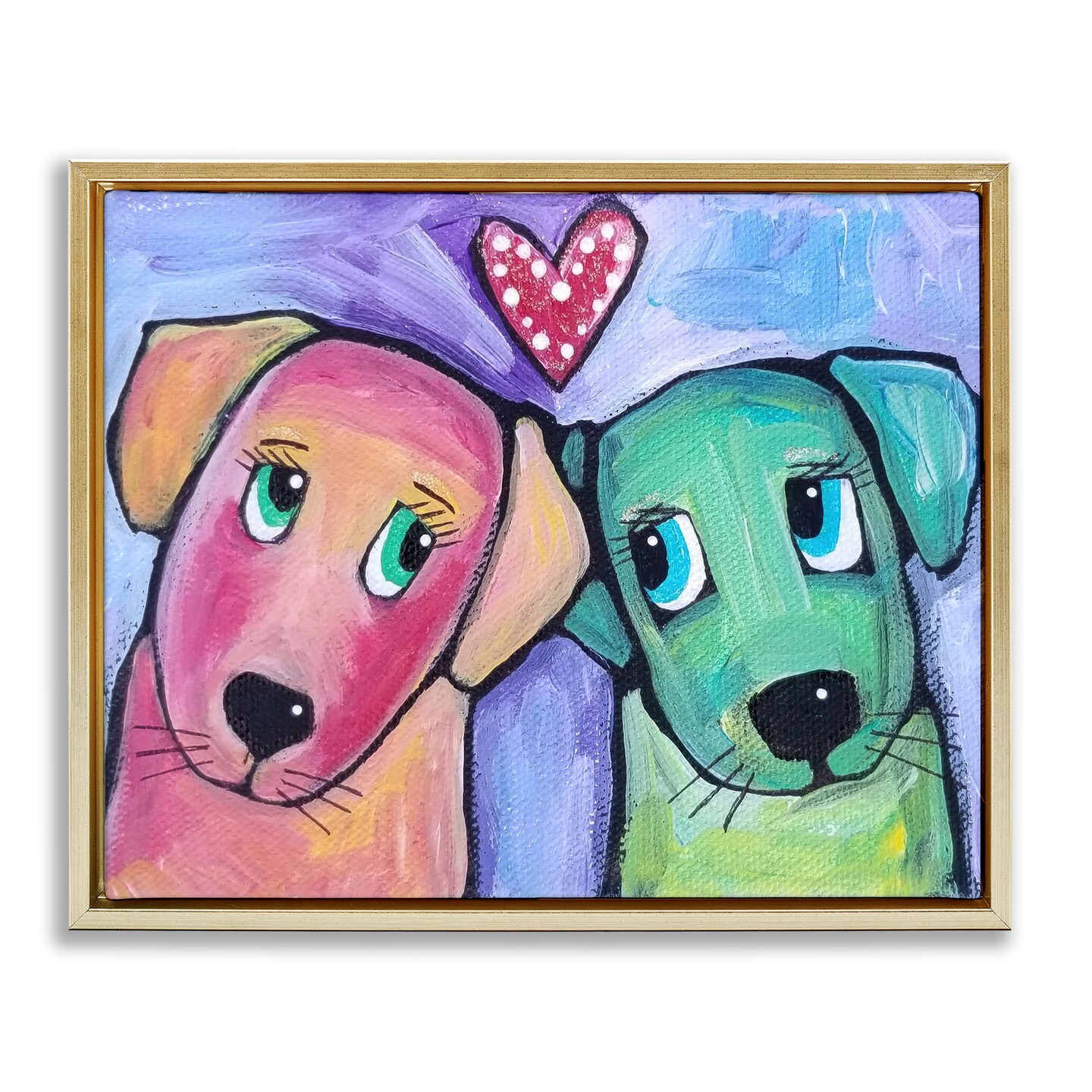 Stupell Industries Vivid Pink & Green Puppy Love Floating Frame By Nettie Price