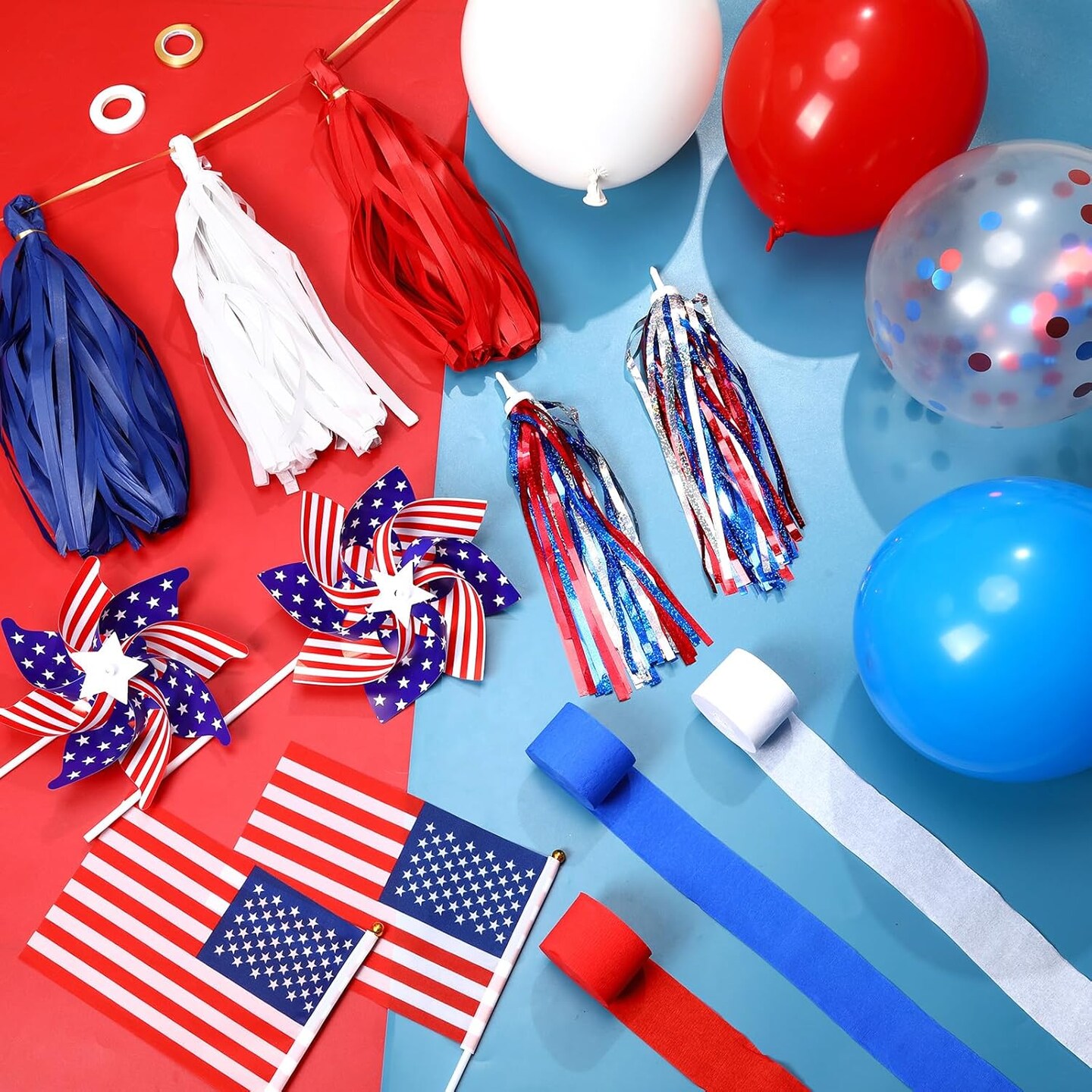 56 Pcs Patriotic Bike Decoration Kit 4th of July Red White Blue
