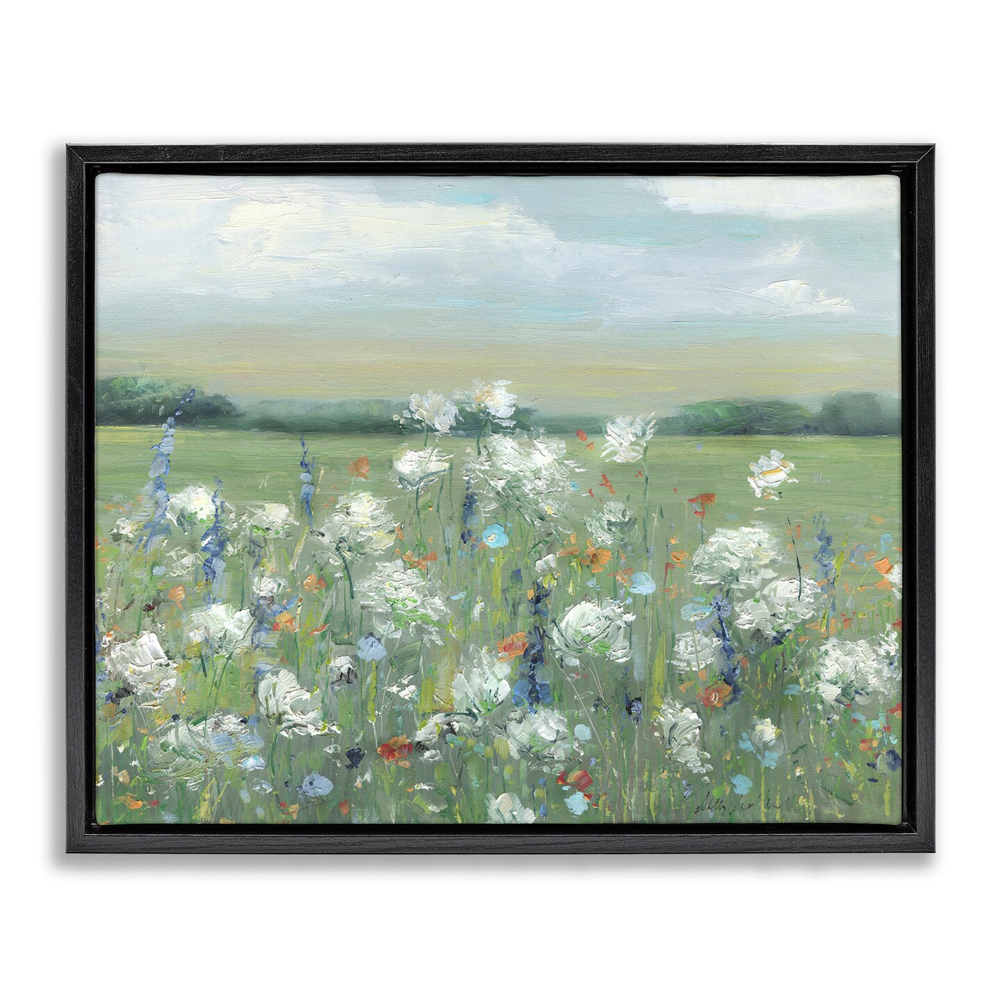 Stupell Industries Dappled Meadow Flowers in Field Floating Frame By Sally Swatland