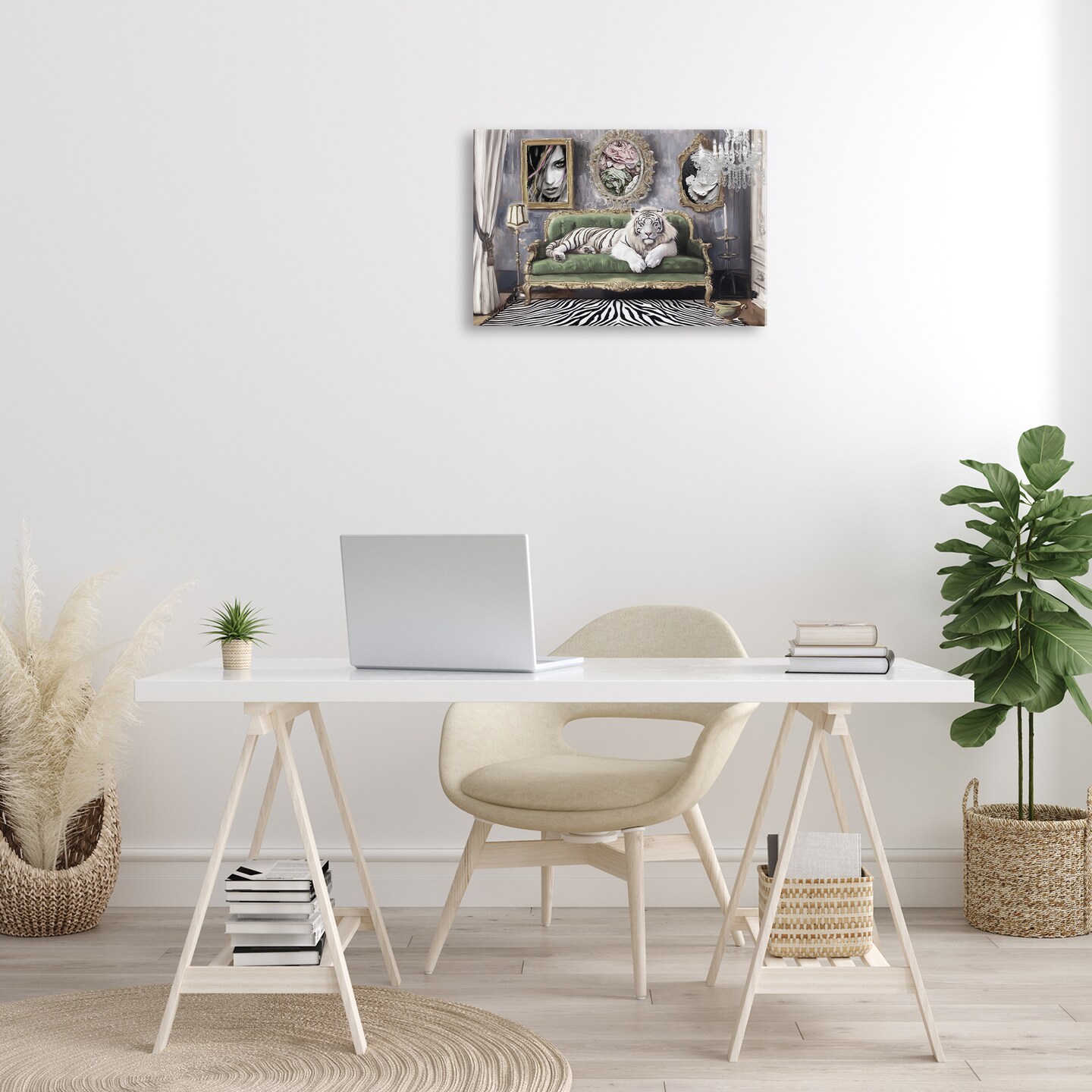 Stupell Industries Languid Tiger in Opulent Space Canvas By Annabelle Hall