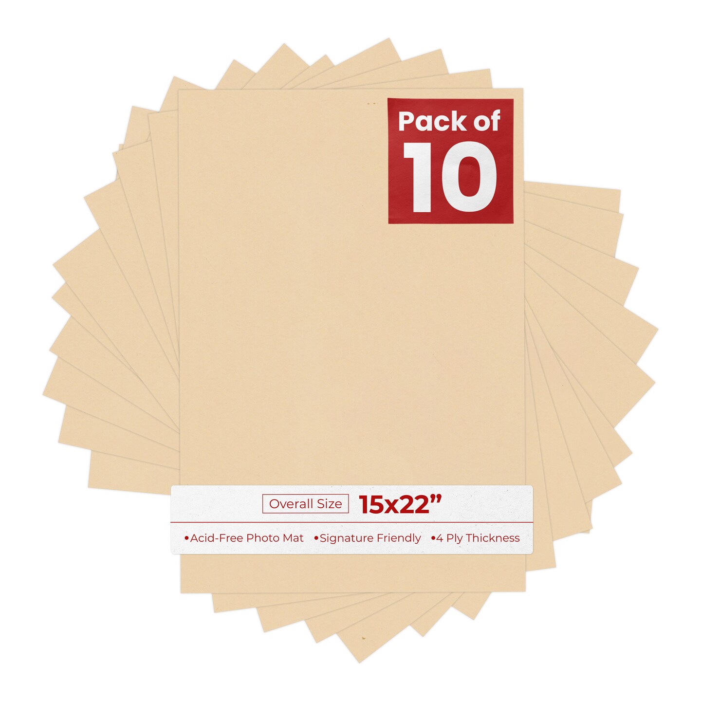 Toasted Almond 15x22 Uncut Mat Board - Blank Sheets, No Opening