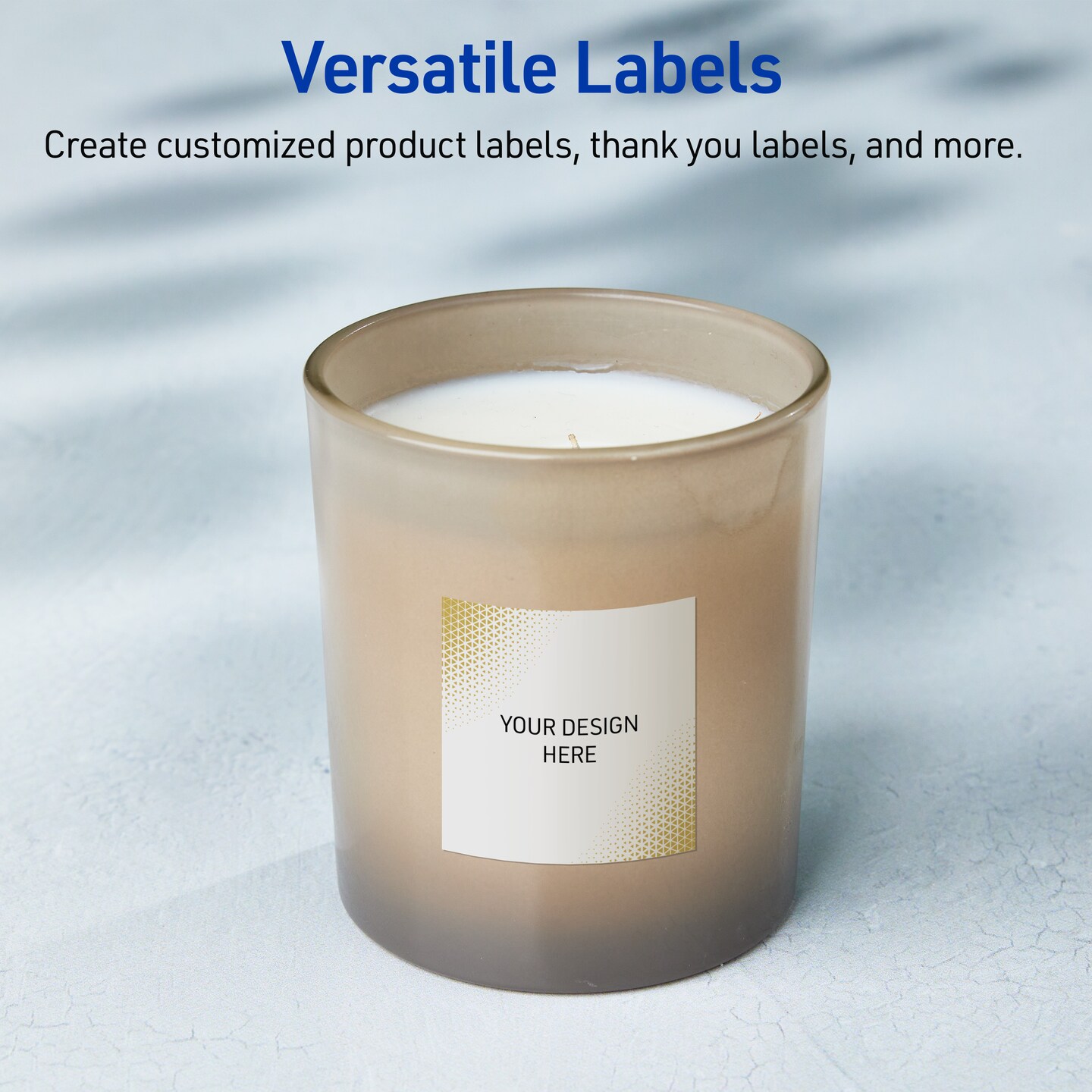 Avery Printable Square Labels with Sure Feed Technology, Pre-Printed Gold Blush Pattern, Glossy White, 2" x 2", Laser & Inkjet Compatible, 120 Total, Great for Branding, Marketing, and Events