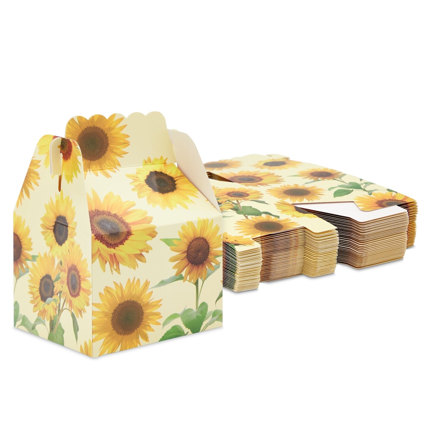 36 Pack Sunflower Party Favor Treat Box for Birthday, Baby Shower Decorations