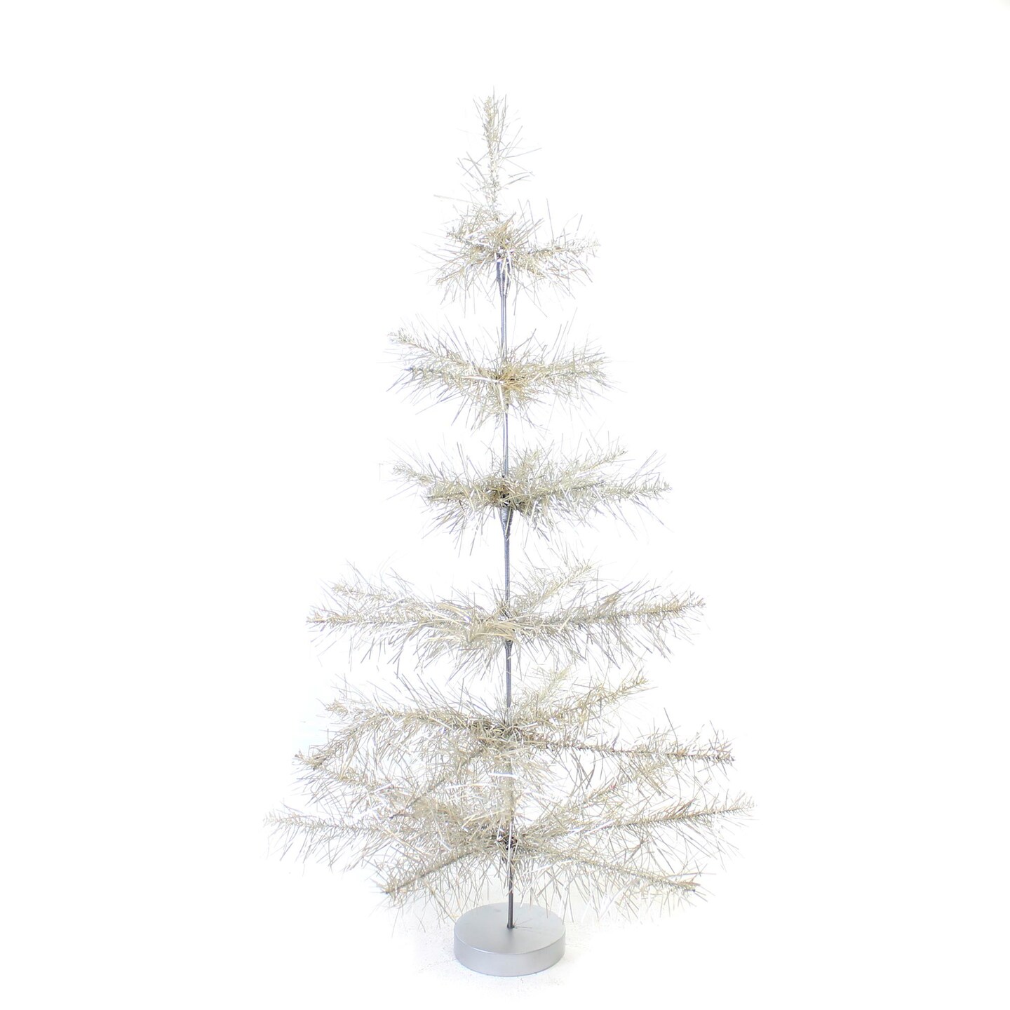 Cody Foster 29.0 Inch S Silver Mylar Tabletop Tree Christmas Decorative Tree , 2 Ft Elegant Christmas Classic