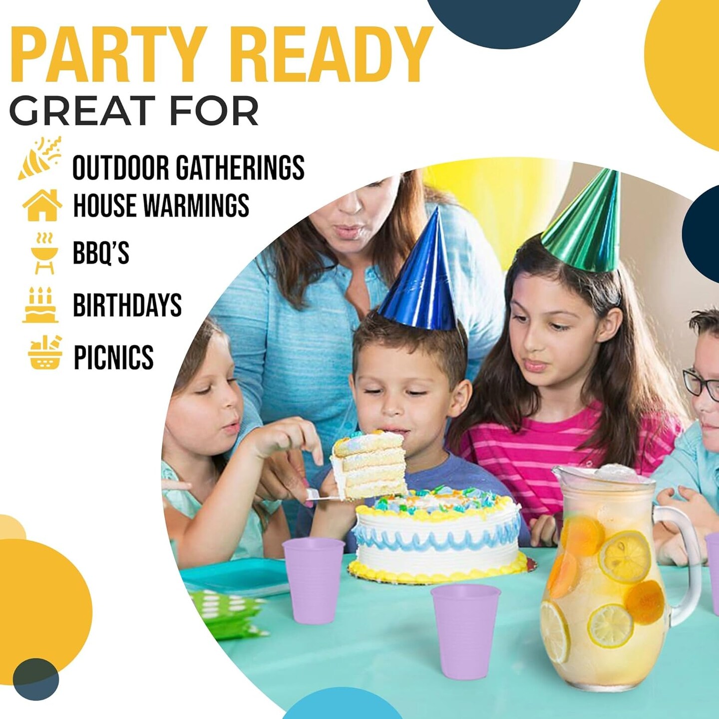 Exquisite Party Solids 12 Oz Plastic Cups – 100 Pack Disposable Cups for Parties & Events | Durable Plastic Party Cups | Bulk Drink Cups for Soda, plastic cup | Recyclable Disposable Cups for Everyday Use & Celebrations