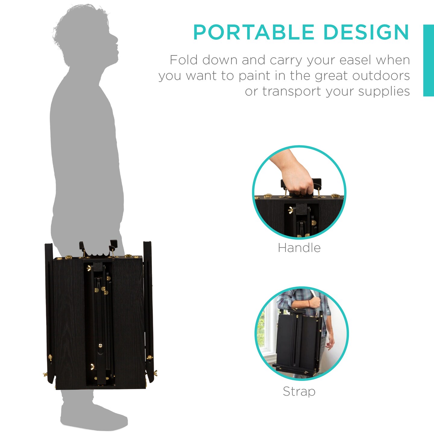 Best Choice Products French Easel, 32pc Beginners Kit Portable Wooden Adjustable Tripod w/ Paint Supplies