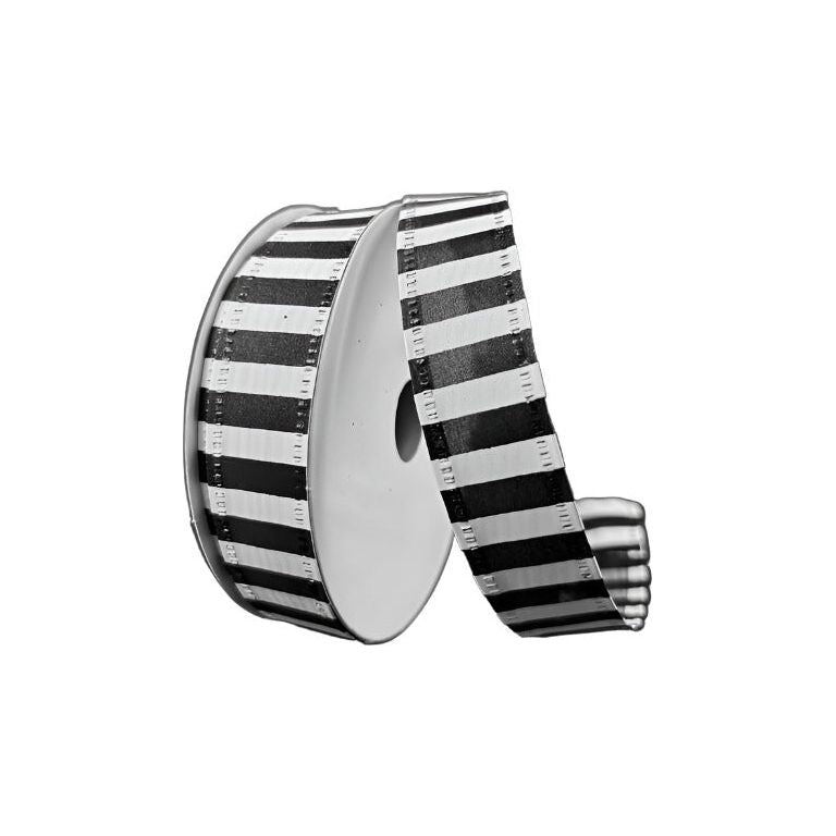 7/8&#x22; Striped Ribbon: Black &#x26; White (10 Yards)