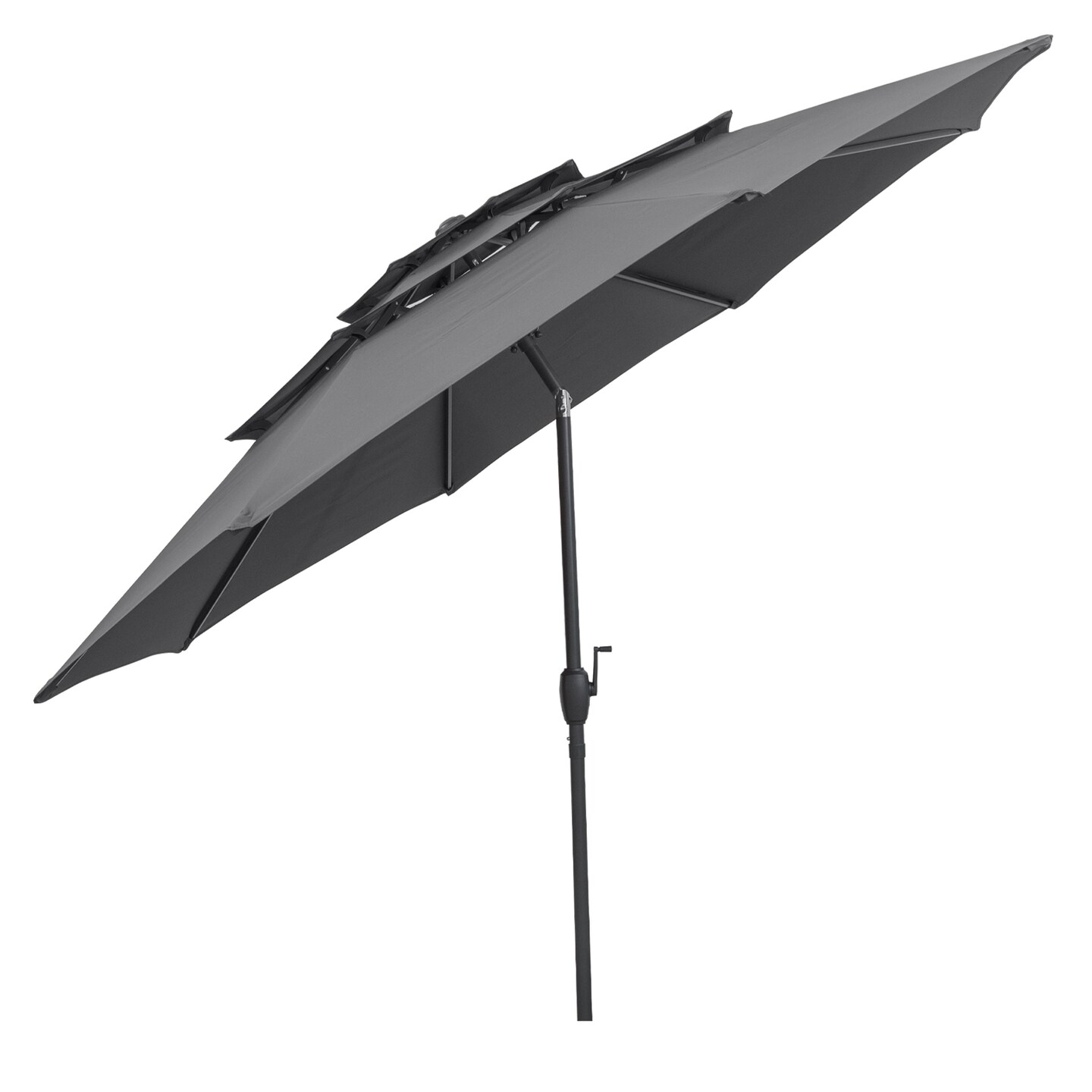 10 ft Garden Umbrella with 3-Tier Vented Design and Tilt Adjustment