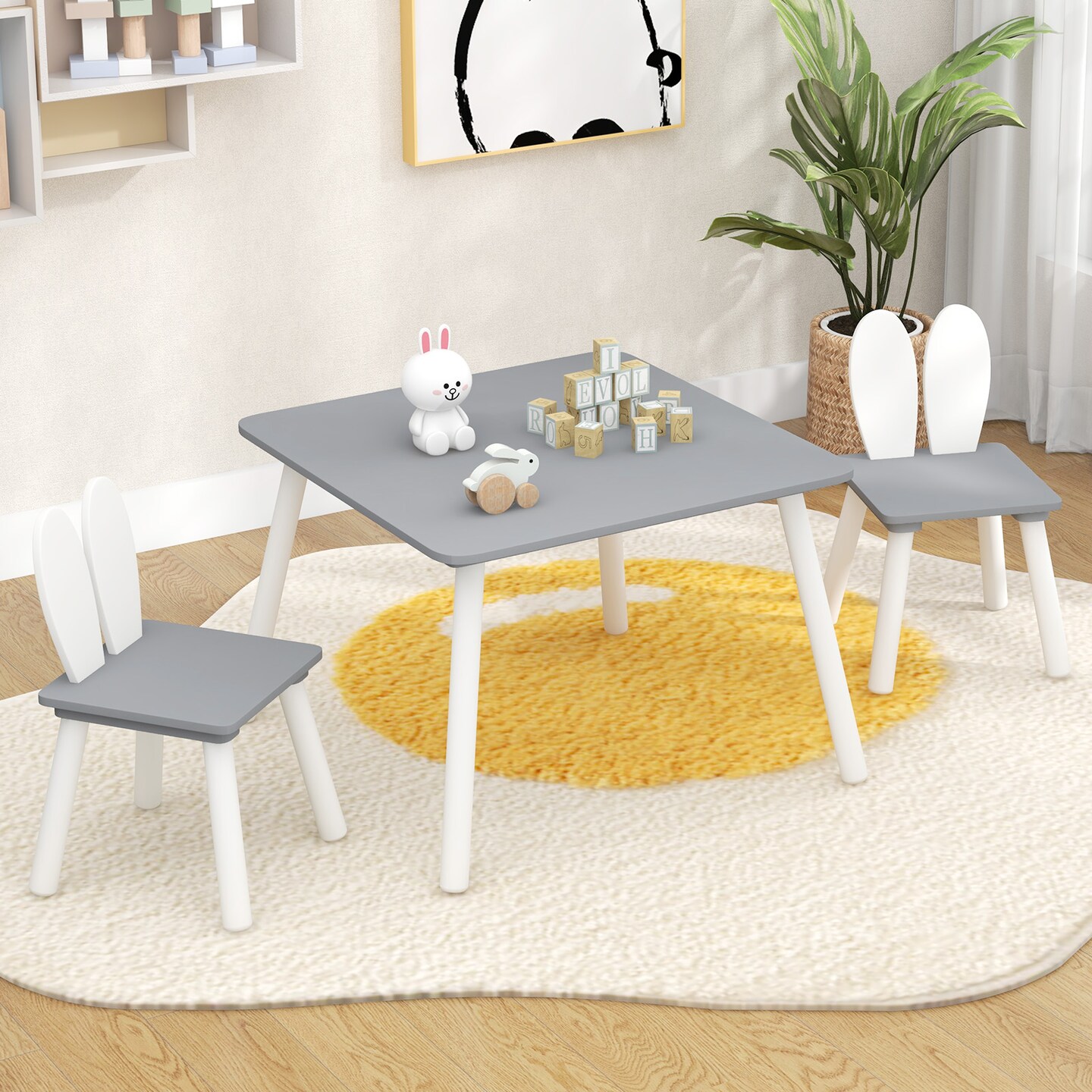 Kids Table and Chair Set for Toddlers Art Snack Reading Playroom