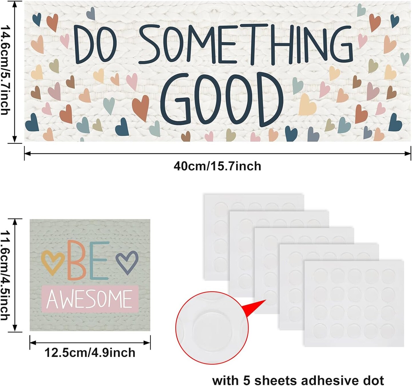 22 Pieces Bulletin Board Cards with Glue Point Dots - Sweet Style