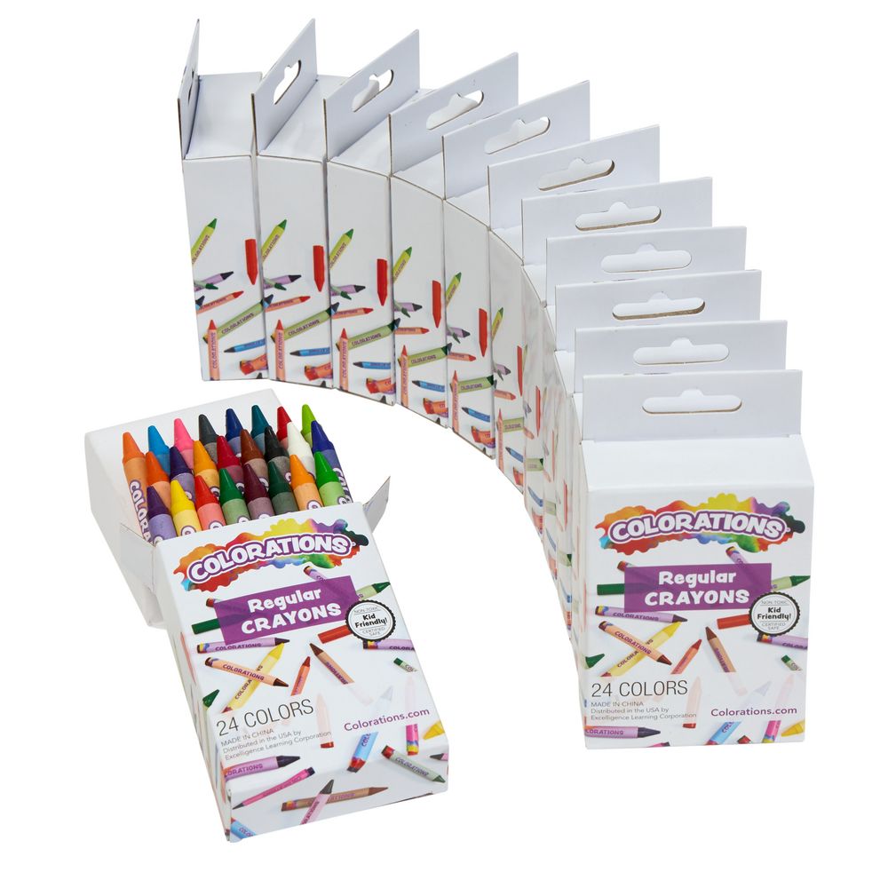 24 Crayons, 12 Packs, Total of 288, 24 different colors, Colorations Crayons, Set of 24 Colors, Non Toxic Crayons, Crayons for kids, Crayons for Toddlers, Kids Crayons,Coloring,Drawing,Toddler Crayons