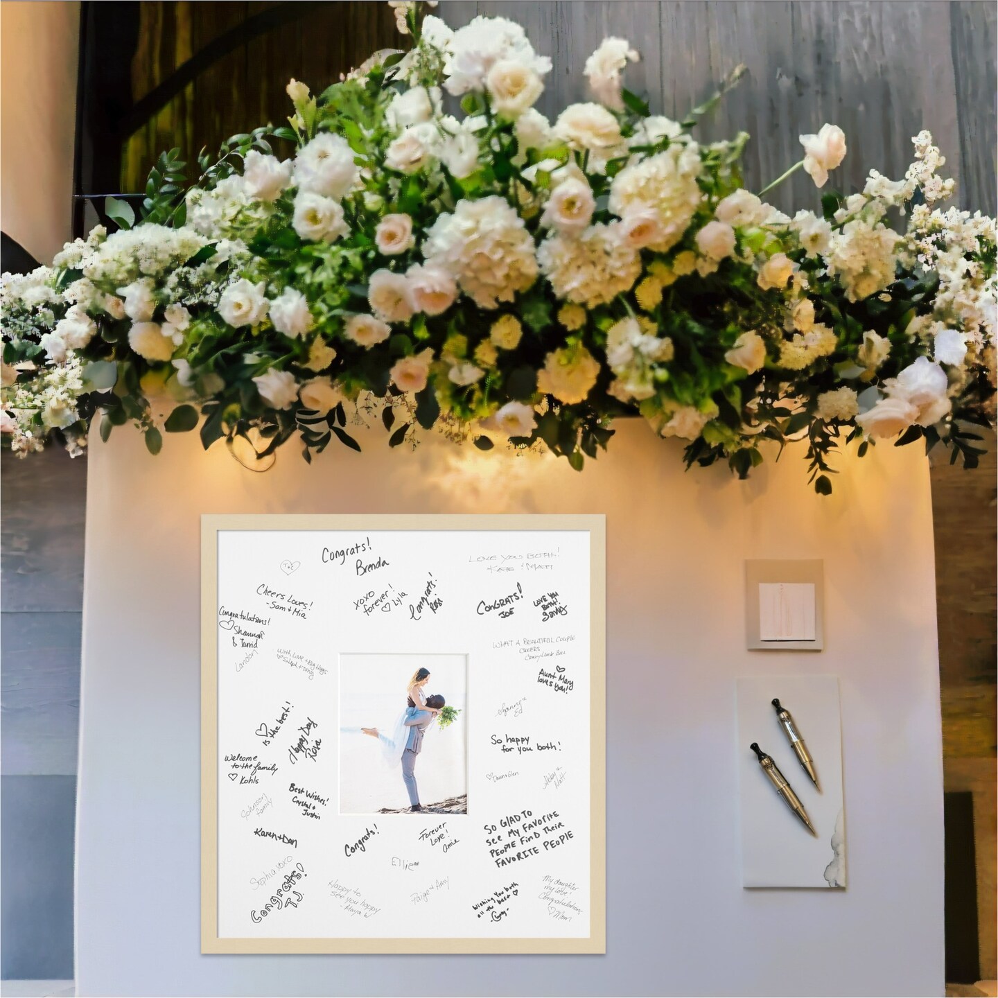 Svelte Signature Mat Picture Frame, Photo Frame Wedding Guest Book Alternative, Autograph Picture Mat for Signature Board, Wedding Celebrations Graduations Support Encouragement or Retirement