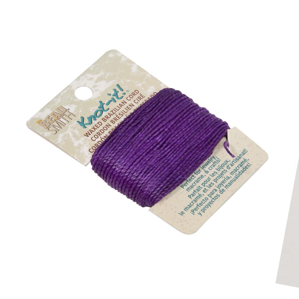 The Beadsmith Waxed Brazilian Cord, 0.7 mm Diameter, Light Wax, 15 Yards (13.7 m)