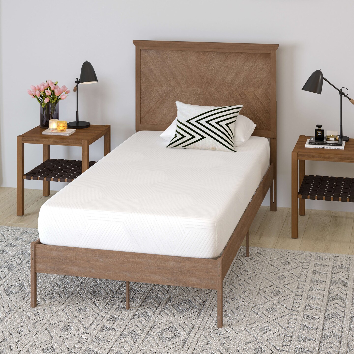 Merrick Lane Iris CertiPUR-US Certified Memory Foam Mattress Infused with Charcoal &#x26; Green Tea Cooling Gel