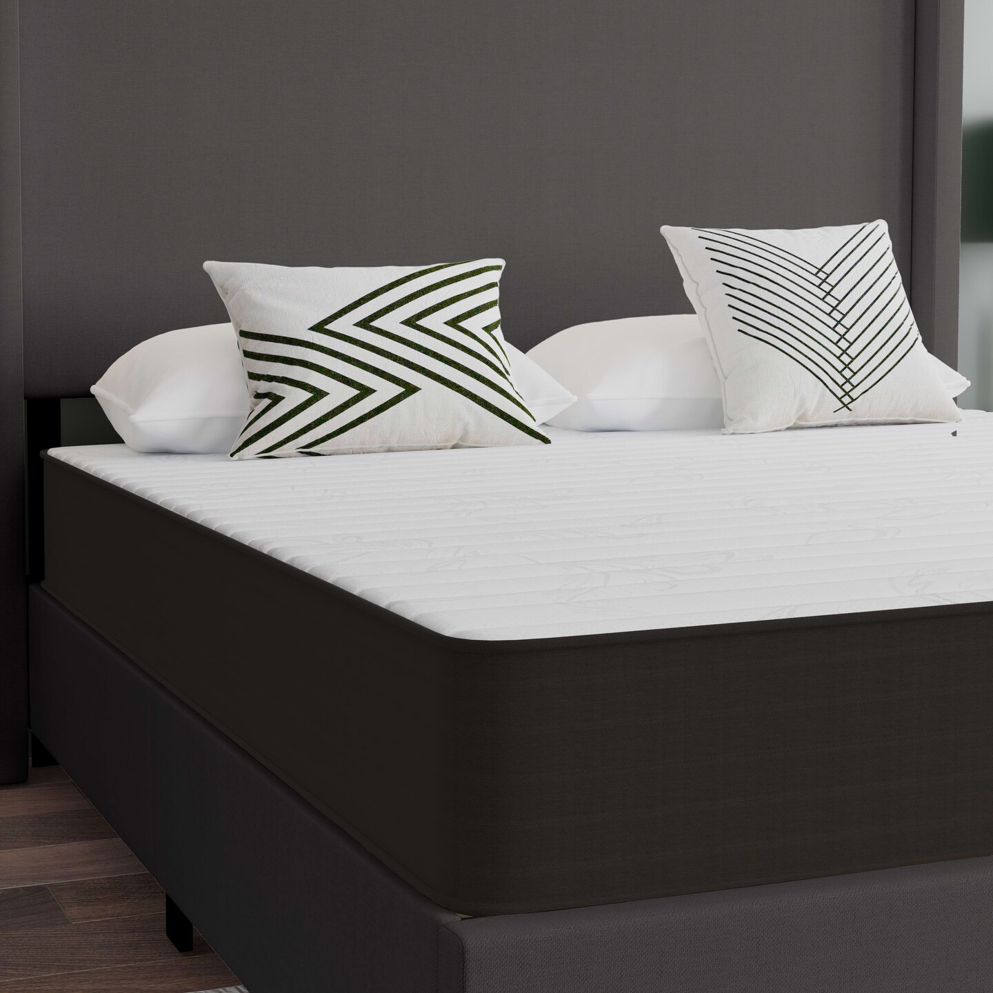 Emma and Oliver Asteria Premium ComfortMedium Firm Hybrid Innerspring Mattress in a Box with Knitted Fabric Top and CertiPUR-US Certified Foam