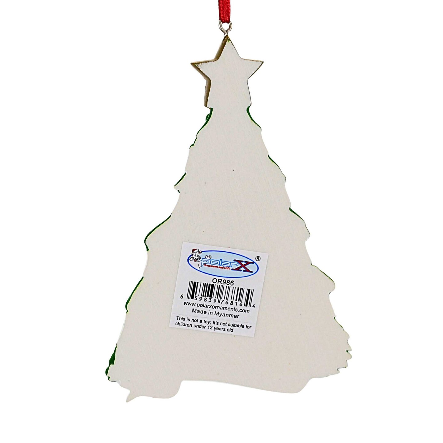 Polarx 5.0 Inch Grandma's Tree Christmas Tree Ornament , Christmas Decor Gold Star Candy Canes