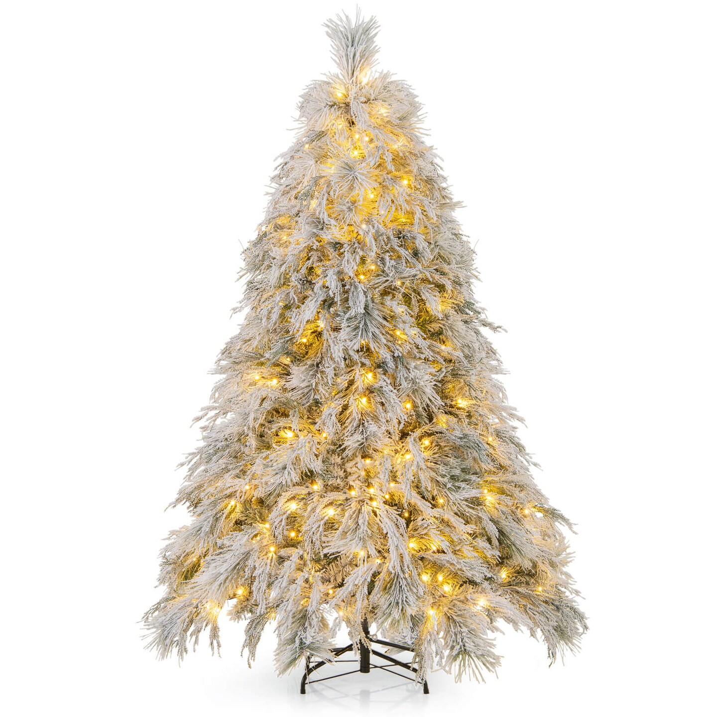 Costway 4.5/6/7 FT Pre-Lit Artificial Christmas Tree with 279/519/743 PVC &#x26; Pine Needles &#x26; PE Tips