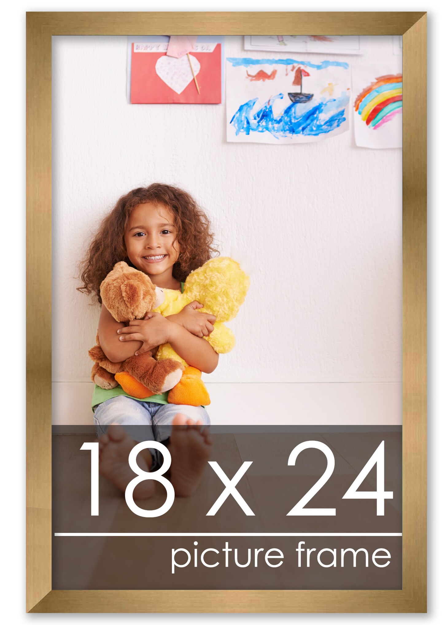 18x24 Solid Wood Picture Frame with UV-Resistant Acrylic &#x26; Acid-Free Backing, Available in 6 Finishes: Matte Black, Matte White, Metallic Bronze, Silver, Natural Wood Grain &#x26; Mahogany