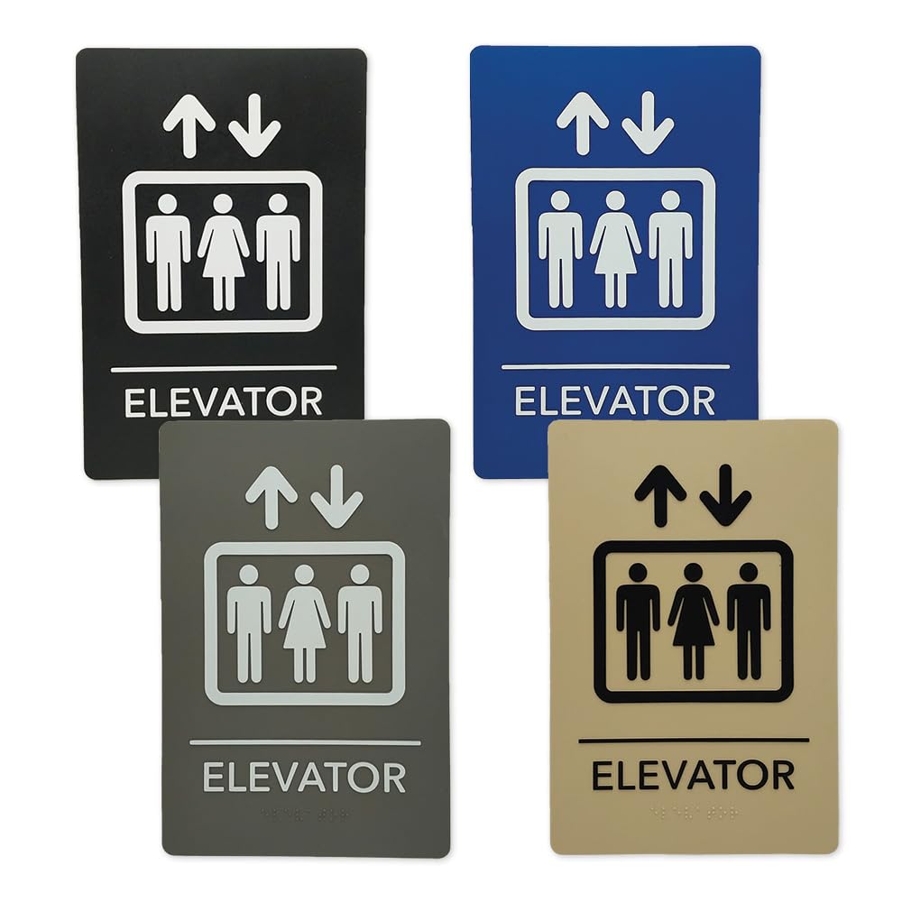 ADA-Compliant Wayfinding Signs – Durable, Non-Glare, Scratch-Resistant & Ready to Install. Featuring Grade 2 Braille & Raised Tactile Text, These Premade Signs Ensure Easy Compliance for Businesses 2 Pack