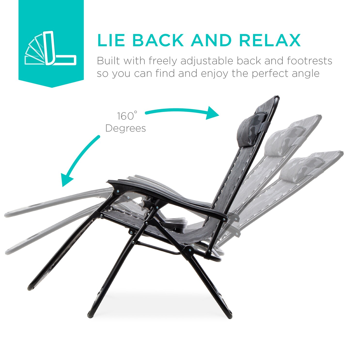 Best Choice Products Set of 2 Zero Gravity Lounge Chair Recliners for Patio, Pool w/ Cup Holder Tray
