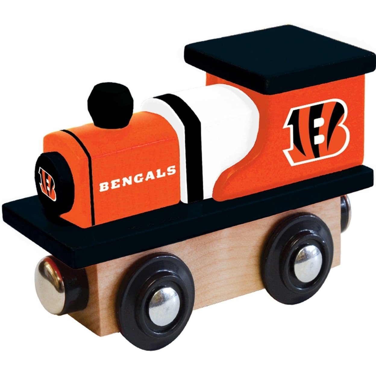Cincinnati Bengals Wooden Toy Train Engine Compatible With 1In Tracks Ages 3+